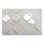 Mosaik selvklæbende glas & sten hvid 30x30CM