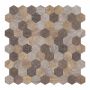 Mosaik Wood Hexagon selvklæbende 30,5x30,5 cm