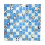 Mosaik Avantgarde glas blå og hvid 30x30 cm
