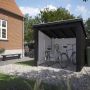 Plus cykelskur Nordic 1 modul åben 5 m² inkl. tagpap/alulister/stolpefødder 