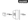 Wagner dørstopper t/væg rustfri stål 40x40x18 mm
