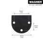 Wagner møbelben vinkel til sofa sort 76 mm