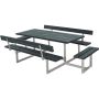 Plus bord-/bænkesæt Basic med 2 påbygninger og 2 ryglæn ReTex grå 260x184 cm 