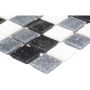 Mosaik glas hvid/grå/sort mix 32,7 x 30,5 cm