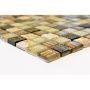 Mosaik Square krystal/natursten guld 30 x 30 cm