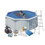 Swim & Fun pool rund Basic hvid m/filtersystem, skimmersæt og stige Ø350x120 cm