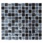 Mosaik marmor sort/grå 32,7 x 30,2 cm