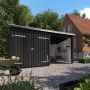 Plus havehus Nordic Multi redskabsrum 2 moduler dobbeltdør åben front 9,5 m²