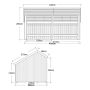 Plus havehus Multi 2 moduler åben front 10,5 m² inkl. tagpap/alulister/stolpefødder