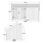Plus havehus Multi redskabsrum 2 moduler dobbeltdør lukket front 10,5 m² inkl. tagpap/alulister 
