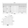 Plus havehus Multi redskabsrum 3 moduler dobbeltdør lukket/åben front 15,5 m² inkl. tagpap/alulister 