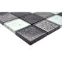Mosaik Foil Square krystal sort/sølv 30 x 30 cm