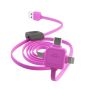 L-Team 3-i-1 USB-kabel pink