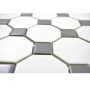 Mosaik Octagon porcelæn hvid mat/blank 29,5 x 29,5 cm