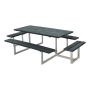 Plus bord-/bænkesæt Basic med 2 påbygninger ReTex grå 260x160 cm 