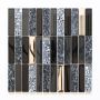 Mosaik Night glas og natursten sort mix 29,8x29,8 cm