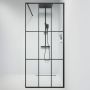 Brusevæg sortrammet vinduesglas med sort profil 90 x 195 cm
