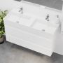 Camargue badmøbelsæt dobbeltvask modern hvid - 120 cm