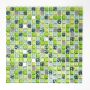 Mosaik krystal/stål mix grøn 30,5 x 32,2 cm