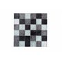 Mosaik Foil Square krystal sort/sølv 30 x 30 cm