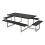 Plus bord-/bænkesæt Basic med 2 påbygninger ReTex sort 260x160 cm 