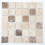 Mosaik Quadrat chiaro og noce travertin beige 30,5x30,5 cm