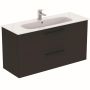 Ideal Standard badmøbelsæt i.life A carbongrå m/sorte greb 124 cm