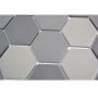 Mosaik Hexagon uglaseret porcelæn grå mix 32,5 x 28,1 cm