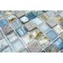 Mosaik Square krystal/natursten mix 30,2 x 30,2 cm