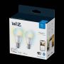 Wiz LED-pære Whites mat A60 E27 8 W 2-pak