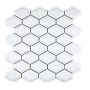 Mosaik Metro Diamond porcelæn hvid blank 25,2 x 26,5 cm