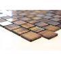 Mosaik Quadrat brun mix klar og frostet 28,6x31,8 cm