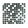 Mosaik CM M422 glas & sten mix sort/hvid 32,7x30,2 CM