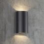 Nordlux LED-væglampe Rold sort buet 2x5 W