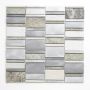 Mosaik Rectangle alu/sten sølv 29,8x29,4 cm