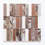 Mosaik Night glas og natursten brun mix 29,8x29,8 cm