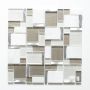 Mosaik Avantgarde glas, sten og alu hvid mix 30x30 cm