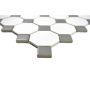 Mosaik Octagon porcelæn hvid mat/blank 29,5 x 29,5 cm