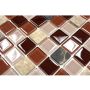Mosaik Square krystal/marmor rødbrun mix 30 x 30 cm