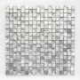 Mosaik Square glas, resin og alu sølv 30x30 cm