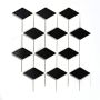 Mosaik 3D Cube porcelæn sort/hvid blank 26,6 x 30,5 cm