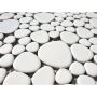 Mosaik Pebble Stone Uni hvid blank 27,5x27,5 cm 