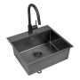 Secher køkkenvask OL FTR-104RB sort stål 540x500 mm