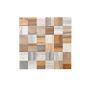 Mosaik Square selvklæbende metal mix træ 30,5 x 30,5 cm