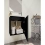 Allibert badmøbelsæt Porto Pack m/vask og spejl højglans sort 40 cm