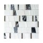 Mosaik Avantgarde glas og natursten hvid mix 30x30 cm