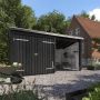 Plus havehus Nordic Multi redskabsrum 2 moduler dobbeltdør åben front 9,5 m²