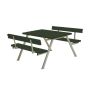 Plus bord-/bænkesæt Alpha med 2 ryglæn grøn 118x185 cm
