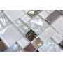 Mosaik Combi krystal/stål hvid 30 x 30 cm