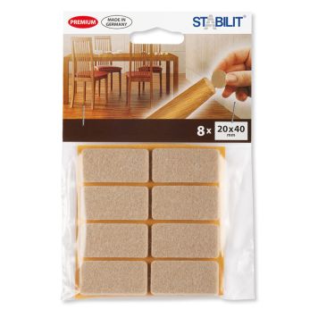 Stabilit filtdupper brun 20x40 mm 8 stk